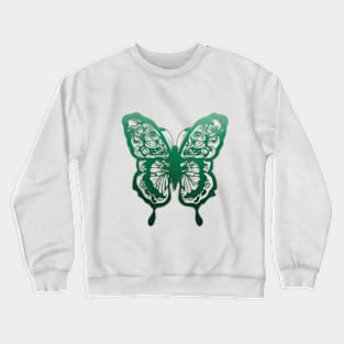 Butterfly Emerald Green Shadow Silhouette Anime Style Collection No. 300 Crewneck Sweatshirt